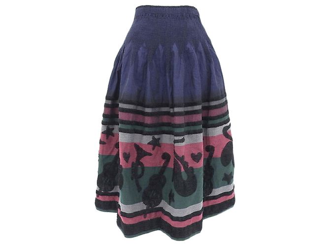 Falda Larga Issey Miyake Verde Marino Roja Azul marino
