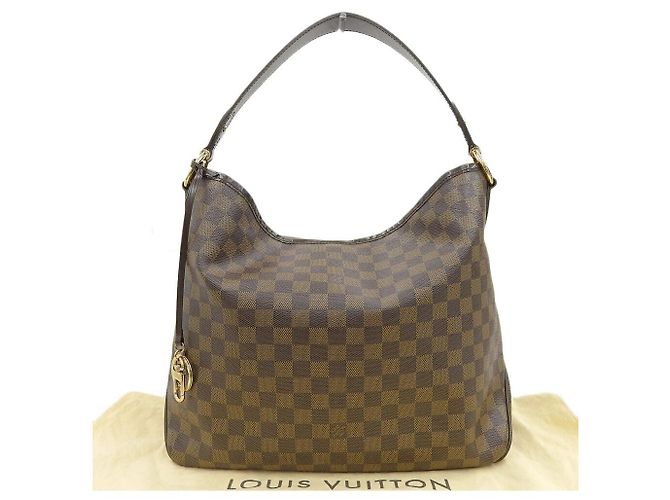 Bolso de Hombro Damier Delightful MM de Louis Vuitton Castaño