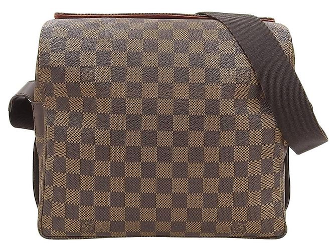 Damier Naviglio Schultertasche Louis Vuitton Braun