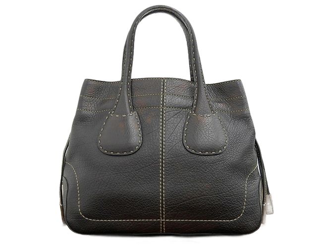 Bolsa de mão D em couro Tod's marrom escuro Castanho escuro