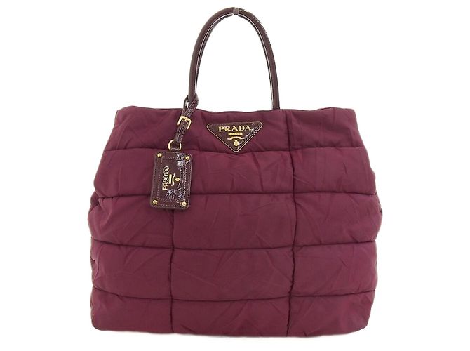 Prada Nylon Crispy Handtasche BN1596 Rot Bordeaux