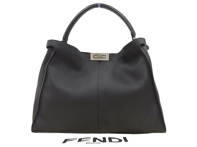 Bolsa de couro Fendi Peekaboo X-Lite Marrom Castanho escuro
