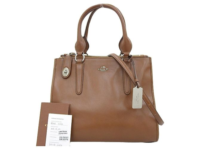 Bolsa de mão Coach Crosby de couro 33545 Marrom