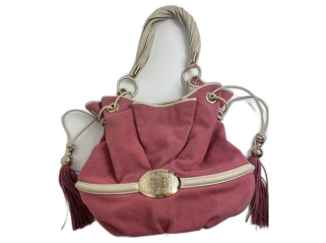 Bolsa de mão Lancel de tecido rosa