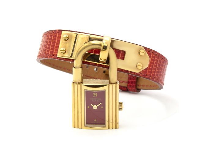 Montre Kelly de Hermès. Doré 