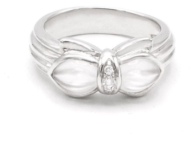 Anel Boucheron em ouro branco com cristal de rocha e diamantes Prata