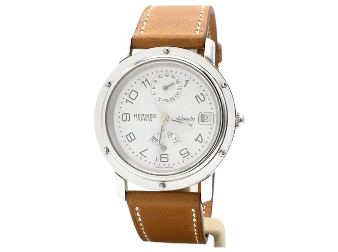 Superb relógio Hermès Clipper Chrono CL5.710. Prata