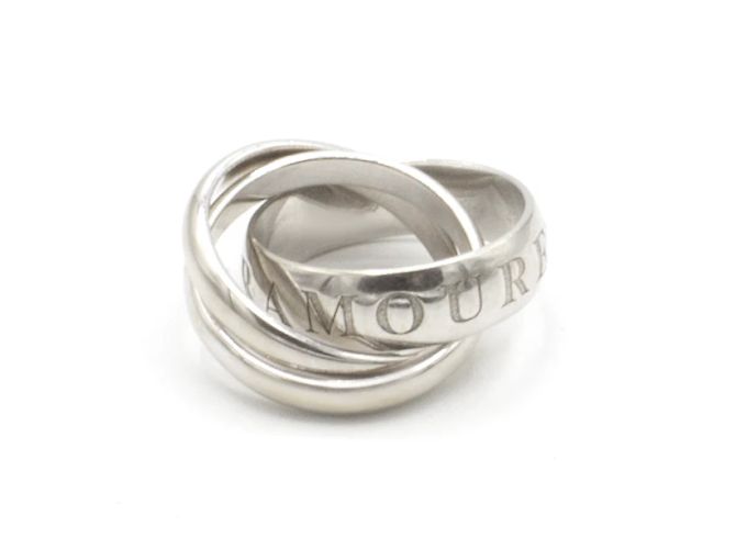Anello Cartier "Oro, Amore e Trinity". Argento