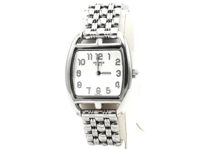 Cape Cod Tonneau Uhr von Hermès. Silber