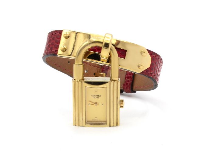 Montre Kelly de Hermès. Doré 