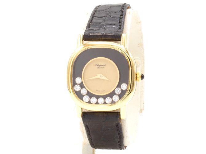 Reloj Chopard, colección Happy Diamonds. Dorado