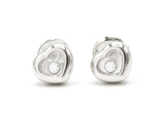 Magníficos pendientes Chopard Happy Diamonds. Plata