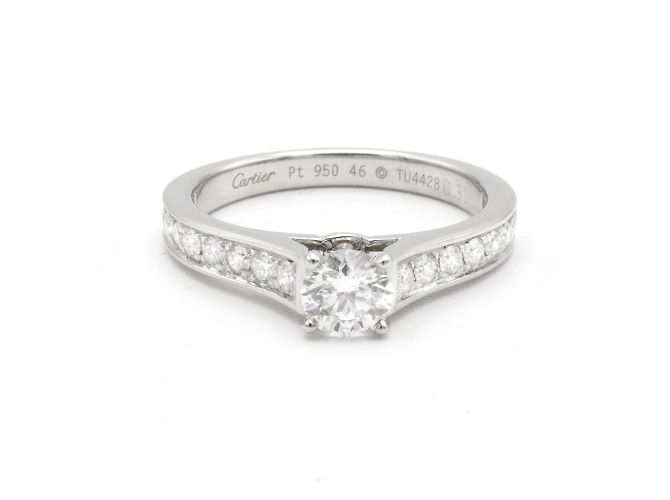 Cartier-Ring, Modell "Solitaire 1895". Silber