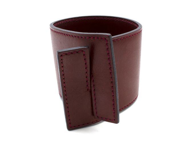 Pulseira Hermès de couro bordô Bordeaux