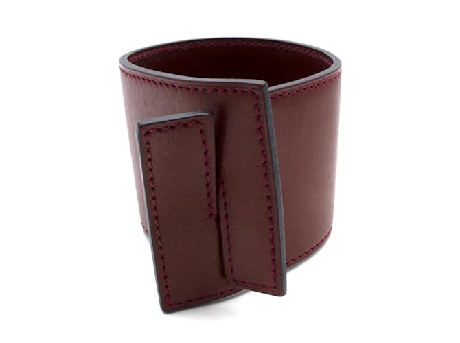 Hermès leather bracelet dark red 