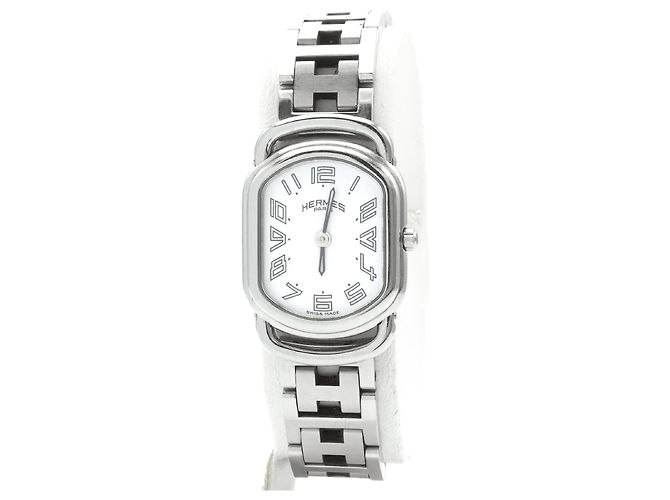 Relógio Hermès, modelo Rallye RA1.210 (PM / modelo pequeno) para mulher. Prata