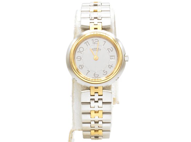 Relógio Hermès em ouro/aco em muito bom estado, modelo "Profile" Dourado