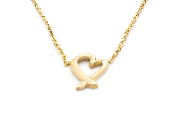 Superbe collier "Cœur aimant" de Tiffany & Co. Doré
