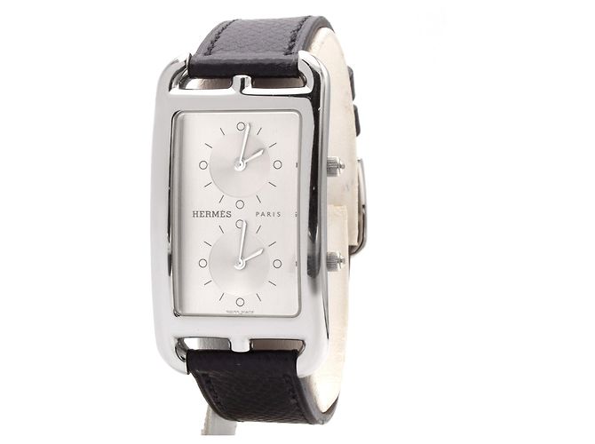 Hermès Hermes Cape Cod CC3.510 Dual Time Uhr. Silber