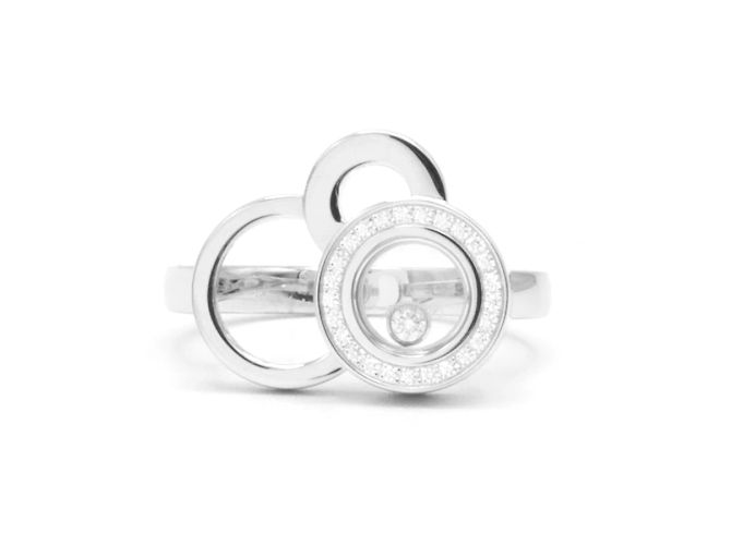 Anello Chopard, modello "Happy Dreams". Argento 