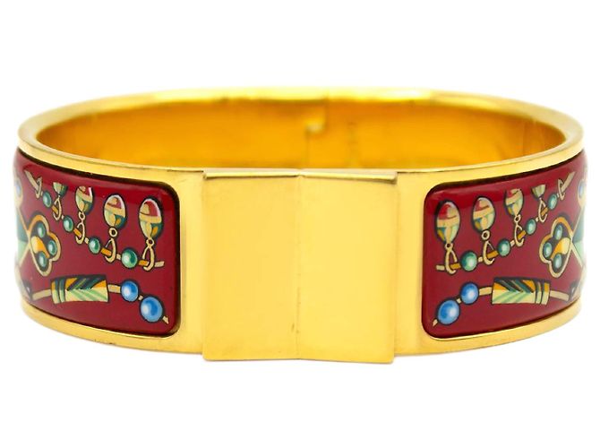 Bela pulseira Hermès Clic-Clac. Dourado
