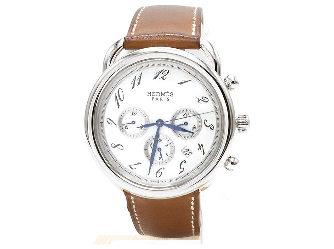 Hermès Relógio Arceau Chrono (modelo AR4.910). Prata