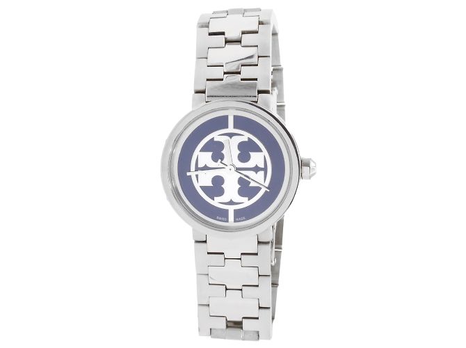 Relógio Tory Burch Reva em aço azul e prata