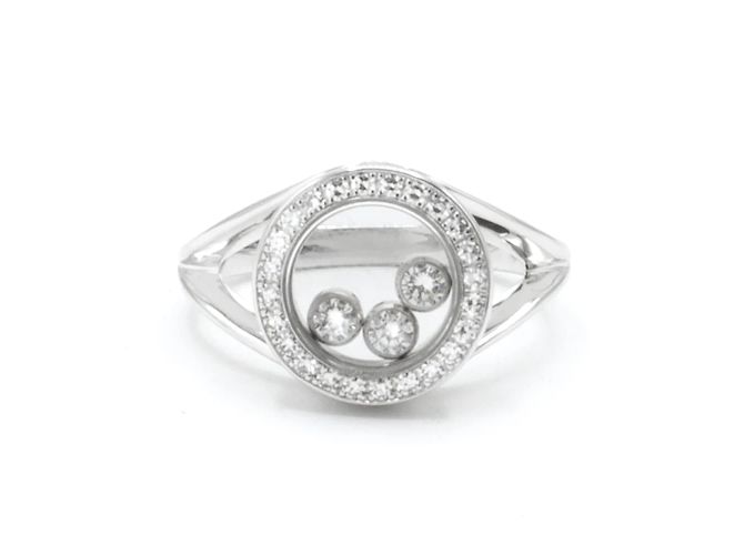 Anillo "Happy Diamonds" de Chopard. Plata