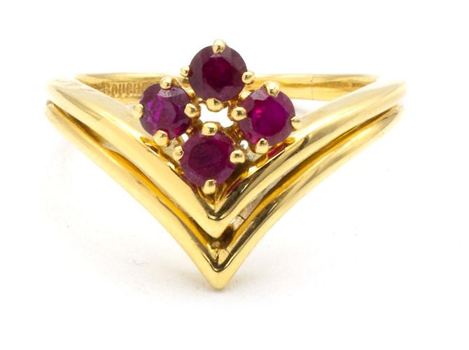 Boucheron Ring aus 18K Gelbgold mit Rubinen Golden
