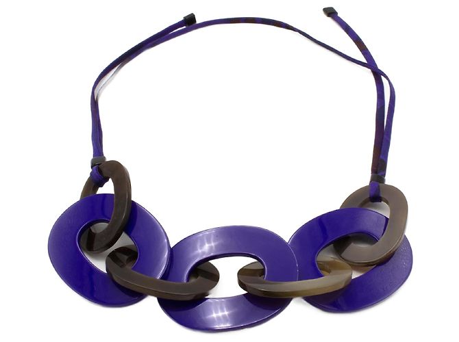 Collar Hermès Karamba de anillos de cuerno de búfalo Multicolor