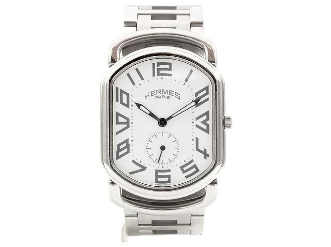 Relógio Hermès Rallye RA1.810 em aço mostrador branco Prata