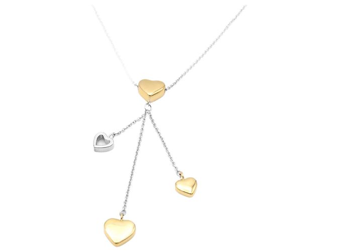 Collar Tiffany & Co Corazones de Oro Amarillo y Plata