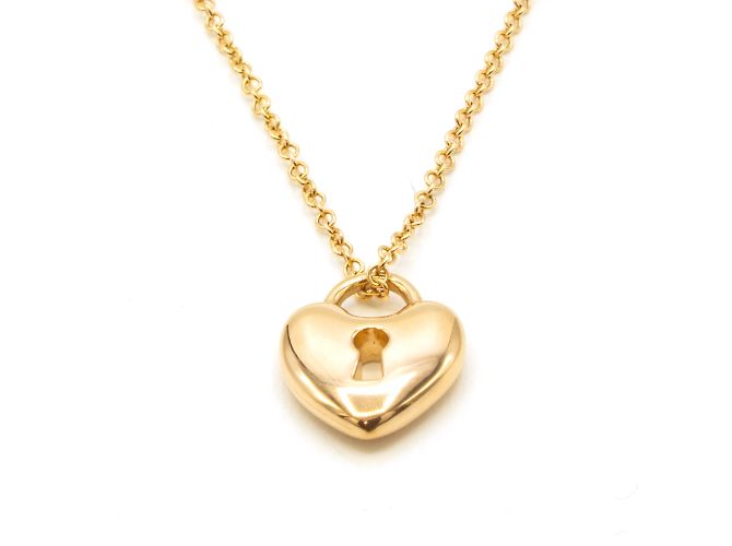 Collana Tiffany & Co con Lucchetto a Cuore in Oro Rosa 18k D'oro