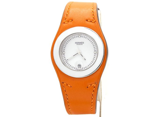 Muito bonito relógio Harnais (HA3.210) da Hermès Laranja
