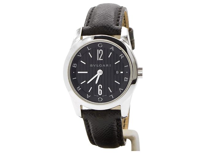 Relógio Bulgari Solotempo em aço. Preto