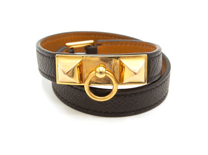 Médor Bracelet double tour Rivale Hermès. Noir 