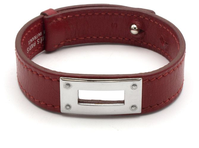 Pulsera Hermès de cuero rojo Roja 