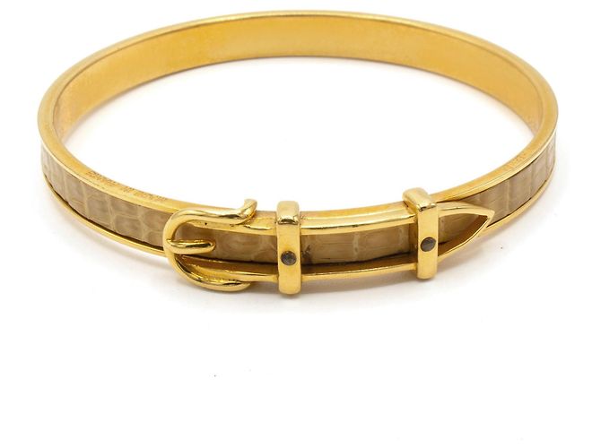 Pulsera Hermès, modelo "Hebilla de Cinturón". Dorado