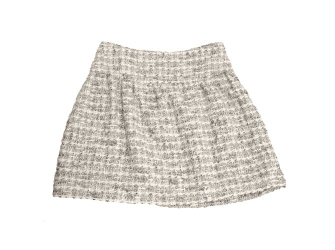 Saia Chanel em tweed Cinza