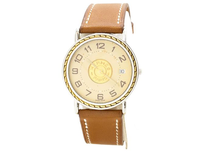 Relógio Hermès Sellier. Dourado