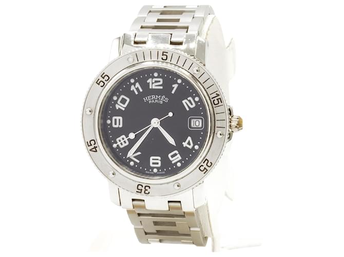 Hermès Clipper watch. Silvery 