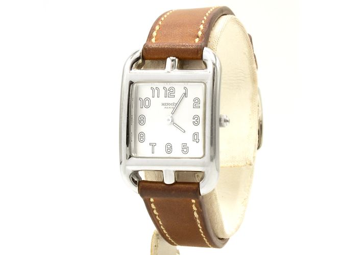 Relógio feminino modelo CC1.210 "Cape Cod" da Hermès Prata