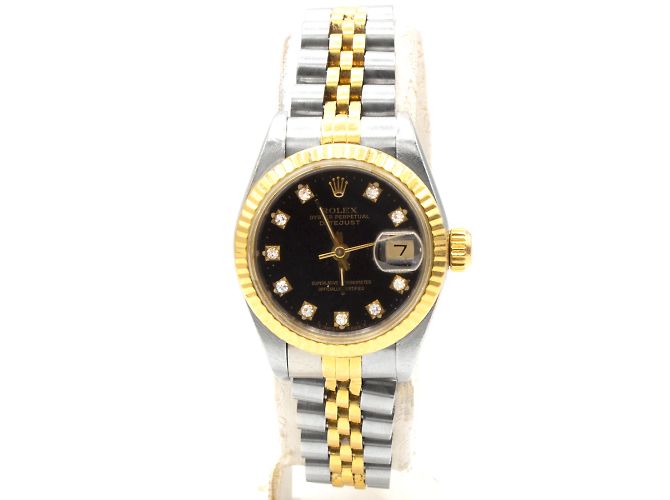Relógio Rolex Oyster Perpetual Datejust em ouro e aço. Dourado