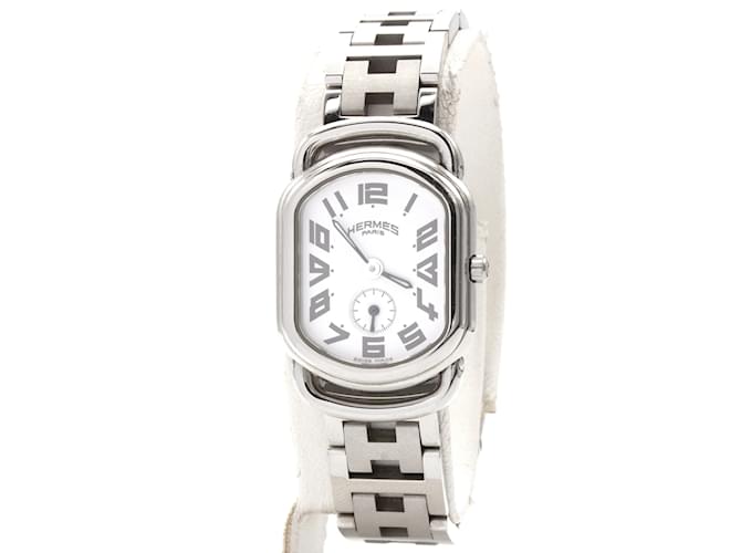Montre Hermès, modèle Rallye RA2.210 (PM / petit modèle) pour femmes. Argenté 
