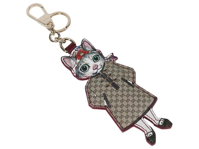 Gucci Llave Yuko Higuchi GG Supreme de PVC beige Auth 127737M