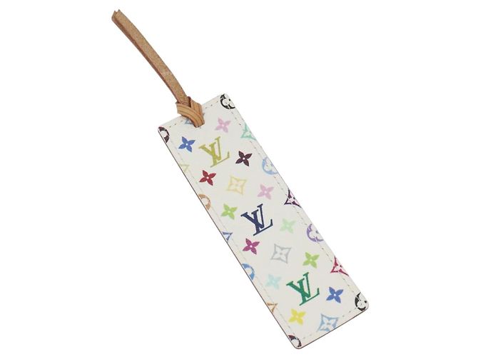 LOUIS VUITTON Lesezeichen Cadu Monogramm Multicolor M99196 LV Auth 128817V Weiß