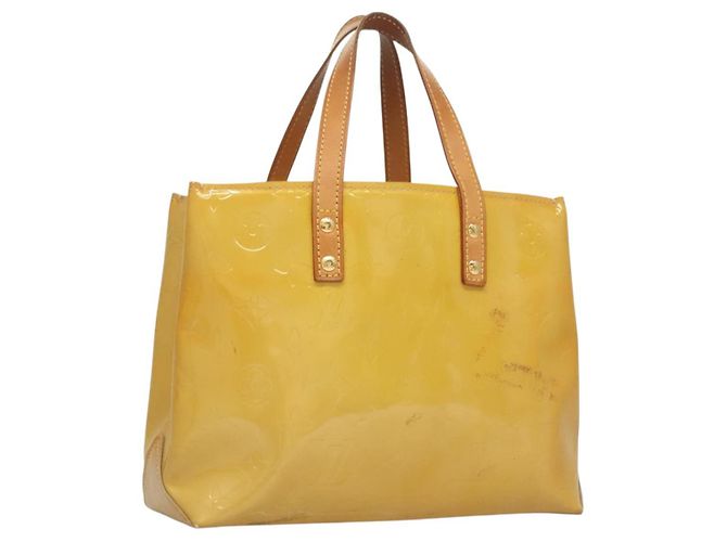 LOUIS VUITTON Sac à main Monogram Vernis Reade PM Beige M91334 LV Auth ti3294