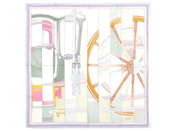 Hermès Bufanda de seda 100% Carré 90 "LA BERLINE BAYADERE" Multicolor