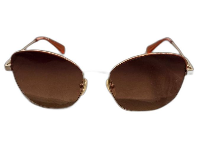 Gafas de sol oversize Longchamp marrón beige metal Castaño