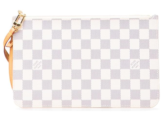 Louis Vuitton White Damier Azur Neverfull Pouch MM Cloth  ref.2361235